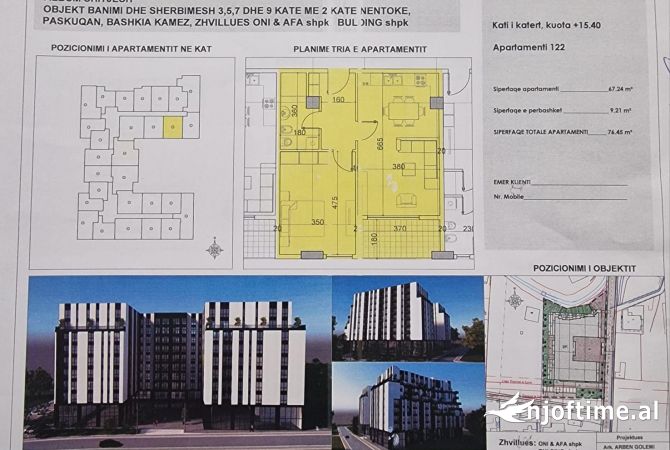 Shtepi ne shitje 1+1 ne Tirane - 76,450 Euro