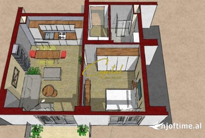 Shtepi ne shitje 1+1 ne Tirane - 105,000 Euro