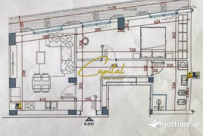 Shtepi ne shitje 1+1 ne Tirane - 87,000 Euro