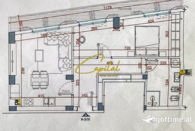 Shtepi ne shitje 1+1 ne Tirane - 89,136 Euro