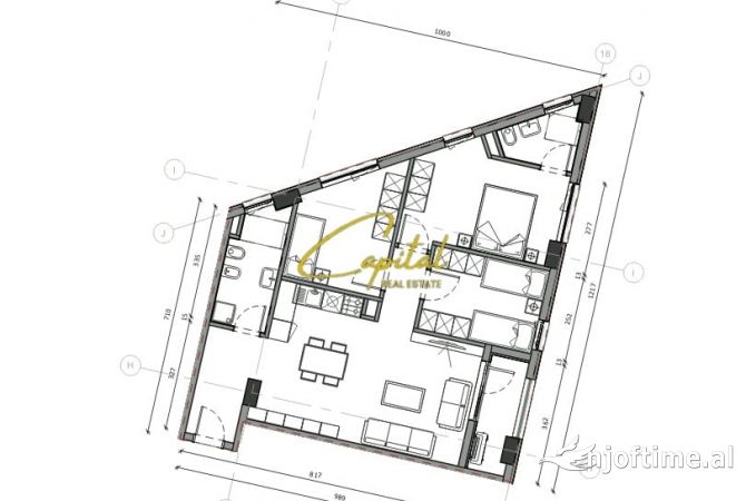 Shtepi ne shitje Apartament ne Tirane, 3+1, Mobilimi Bosh, pa mobiluar, Pagesa 168,000  Euro.