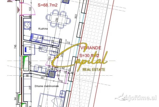 Shtepi ne shitje Apartament ne Tirane, 1+1, Mobilimi Bosh, pa mobiluar, Pagesa 150,000  Euro.