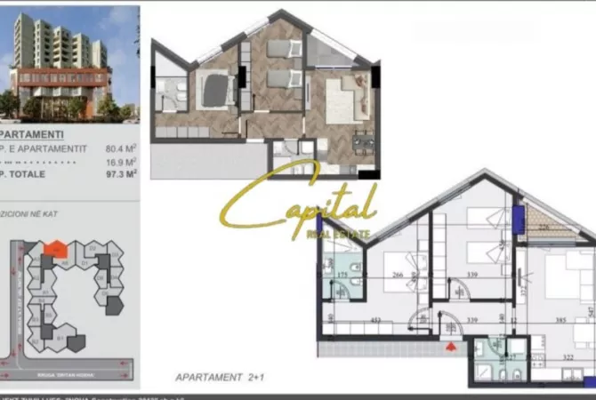 House for Sale 2+1 in Tirana - 155,000 Euro