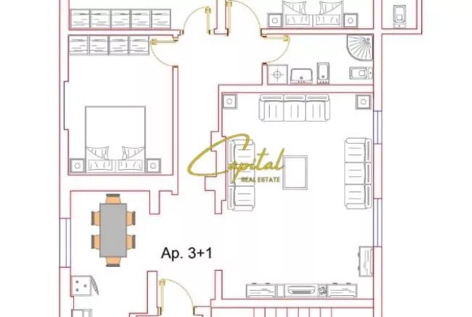 Luxury villas for sale in Tirana 7+1, Furnished