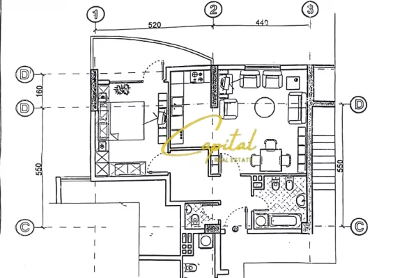 Shtepi ne shitje Apartament ne Tirane, 1+1, Mobilimi E mobiluar, Pagesa 165,000  Euro.