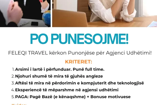 Njoftime Pune Agjente Udhetimi
