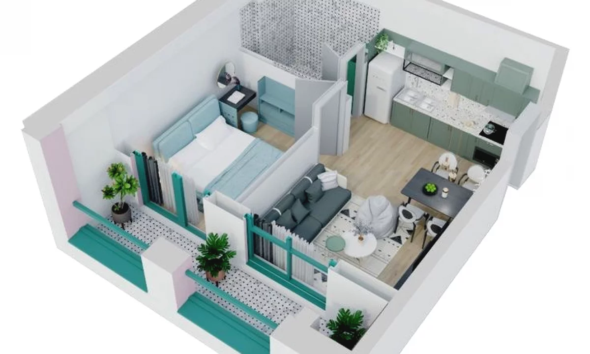 Shtepi me qera Apartament ne Tirane, 1+1, Mobilimi E mobiluar, Pagesa 45,000  Leke.