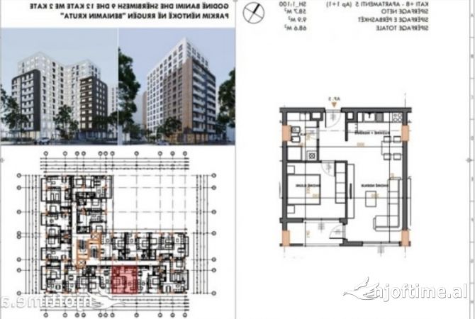 Shtepi ne shitje 1+1 ne Tirane - 89,000 Euro