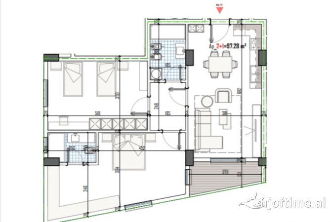 Shitet Apartament 2+1 ne Paskuqan
