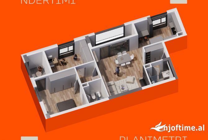 Shtepi ne shitje Apartament ne Tirane, 2+1, Mobilimi Bosh, pa mobiluar, Pagesa 153,000  Euro.