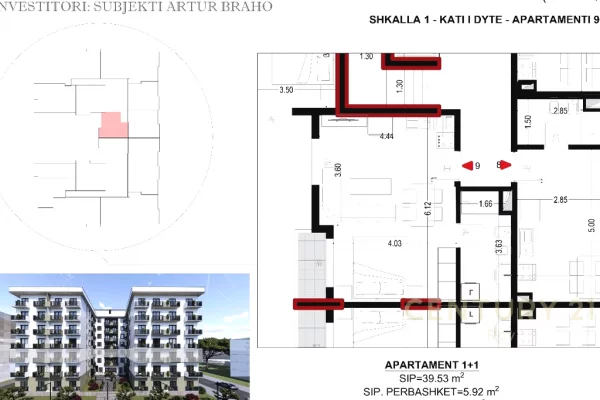 Shtepi ne shitje Apartament ne Durres, 1+1, Mobilimi Bosh, pa mobiluar, Pagesa 54,540  Euro.