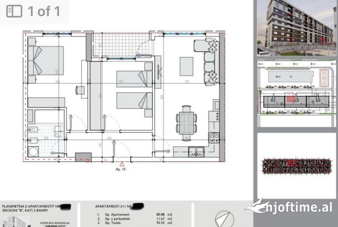 Apartment for sale in Tirana 2+1, Furnished
