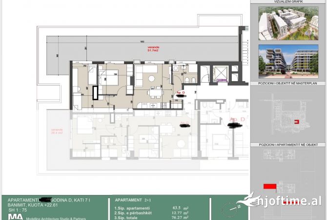 Shtepi ne shitje 2+1 ne Tirane - 94,866 Euro