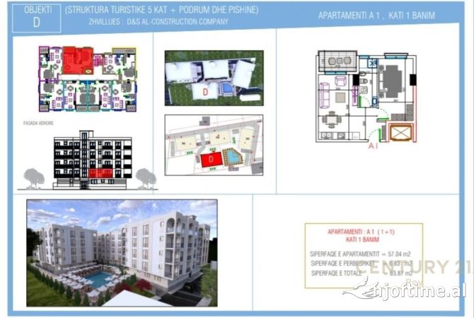 Shtepi ne shitje Apartament ne Durres, 1+1, Mobilimi Bosh, pa mobiluar, Pagesa 64,000  Euro.