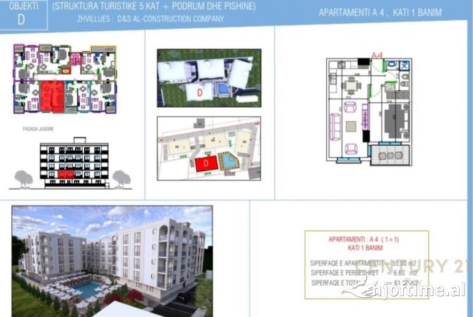 Shtepi ne shitje Apartament ne Durres, 1+1, Mobilimi Bosh, pa mobiluar, Pagesa 61,600  Euro.