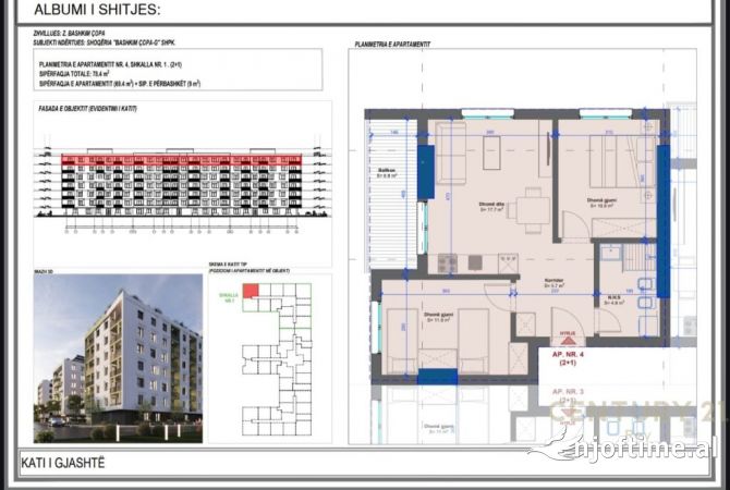 Shtepi ne shitje Apartament ne Durres, 2+1, Mobilimi Bosh, pa mobiluar, Pagesa 98,000  Euro.