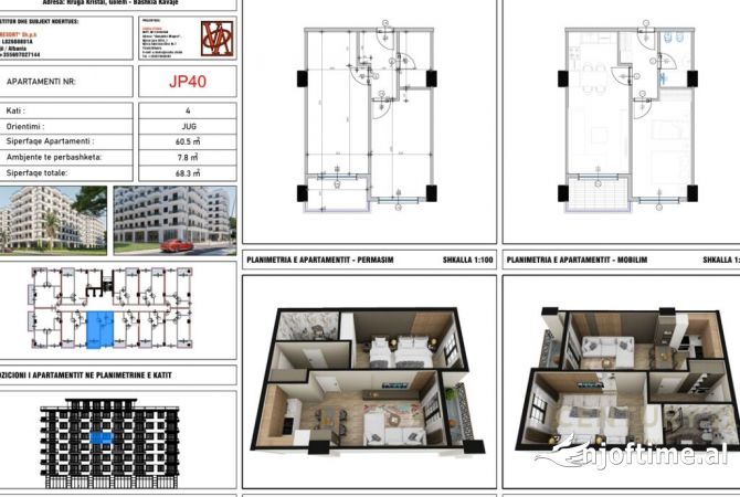 Shtepi ne shitje Apartament ne Durres, 1+1, Mobilimi Bosh, pa mobiluar, Pagesa 88,790  Euro.
