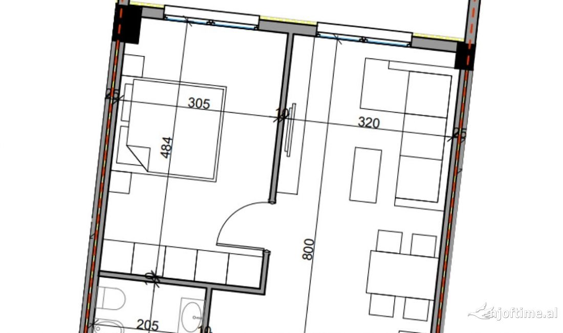 Shtepi ne shitje Apartament ne Tirane, 1+1, Mobilimi Bosh, pa mobiluar, Pagesa 85,000  Euro.
