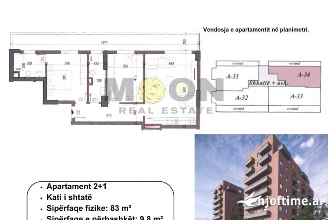 Shtepi ne shitje 2+1 ne Tirane - 110,000 Euro
