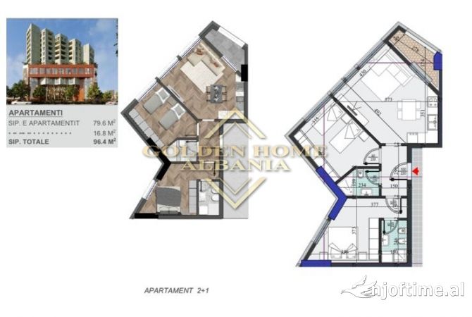 Shtepi ne shitje Apartament ne Tirane, 2+1, Mobilimi Bosh, pa mobiluar, Pagesa 139,780  Euro.