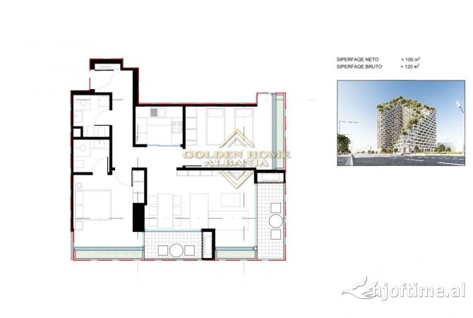 Shtepi ne shitje Apartament ne Tirane, 2+1, Mobilimi Bosh, pa mobiluar, Pagesa 210,000  Euro.