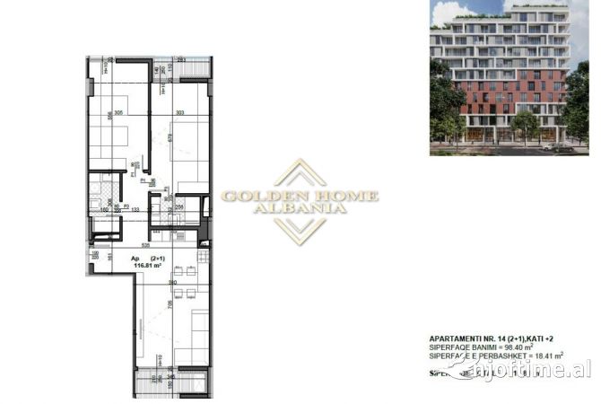 Shtepi ne shitje Apartament ne Tirane, 2+1, Mobilimi Bosh, pa mobiluar, Pagesa 157,693  Euro.