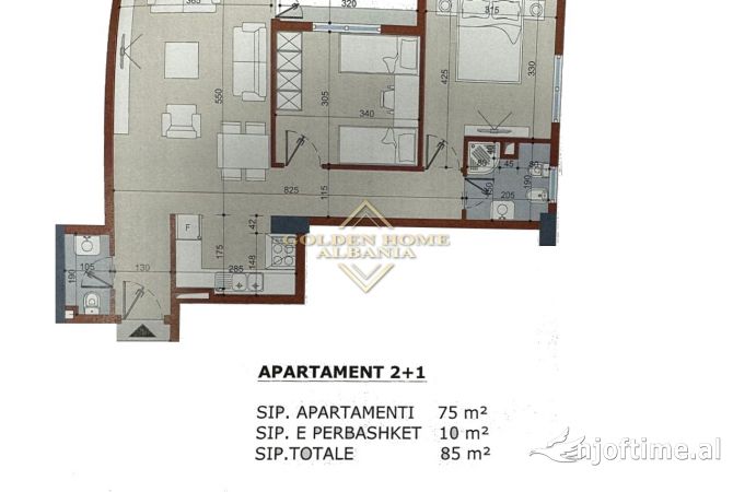 Shtepi ne shitje Apartament ne Tirane, 2+1, Mobilimi Bosh, pa mobiluar, Pagesa 198,000  Euro.