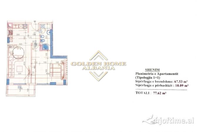 Shtepi ne shitje Apartament ne Tirane, 1+1, Mobilimi Bosh, pa mobiluar, Pagesa 62,700  Euro.
