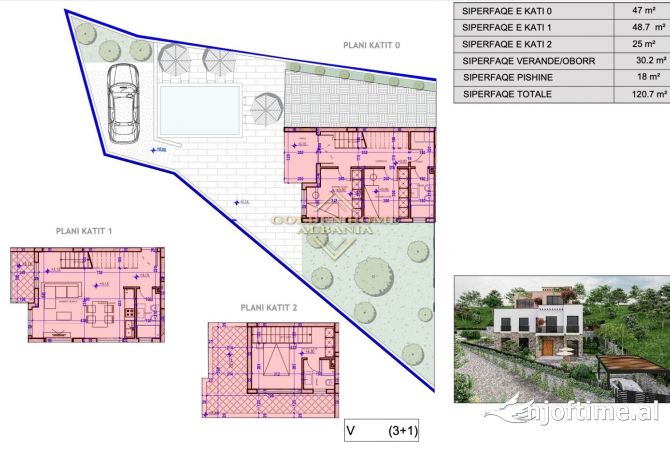 Shtepi ne shitje Vila Luksoze ne Sarande, 3+1, Mobilimi Bosh, pa mobiluar, Pagesa 585,000  Euro.