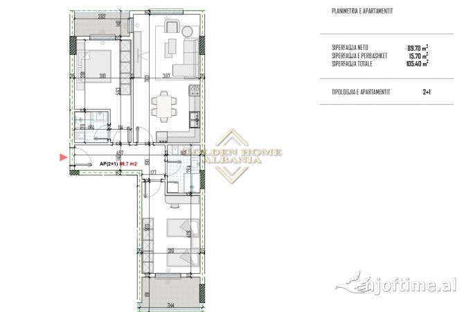Shtepi ne shitje 2+1 ne Tirane - 89,590 Euro