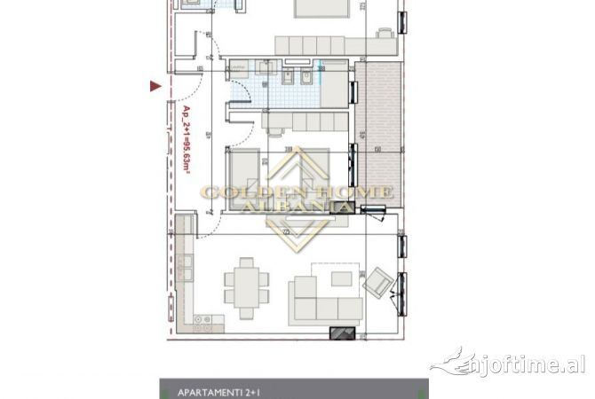 Shtepi ne shitje Apartament ne Tirane, 2+1, Mobilimi Bosh, pa mobiluar, Pagesa 110,450  Euro.