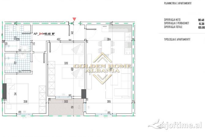 Shtepi ne shitje 2+1 ne Tirane - 116,446 Euro