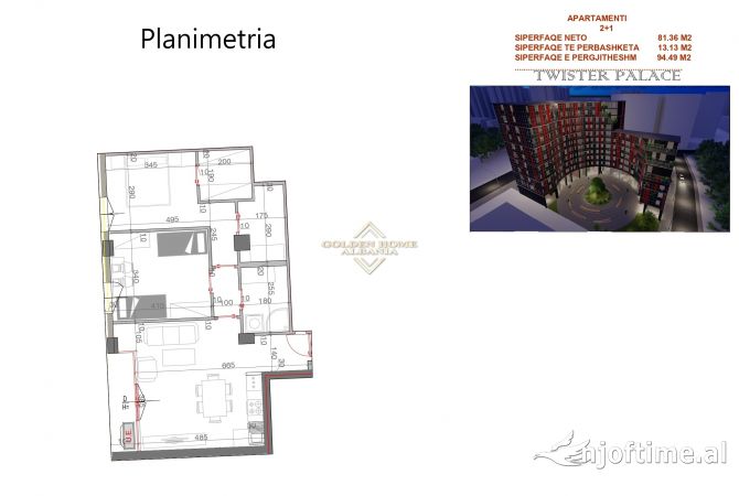 Shtepi ne shitje 2+1 ne Tirane - 155,908 Euro