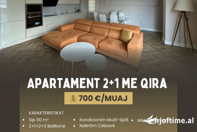Apartament 2+1 me qira afer Liqenit te thate