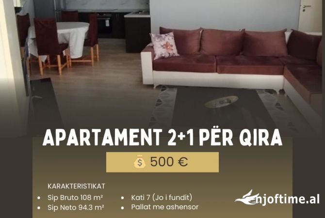 Shtepi me qera 2+1 ne Tirane - 500 Euro