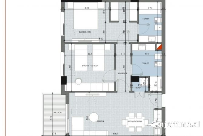 Shtepi ne shitje 2+1 ne Tirane - 122,200 Euro