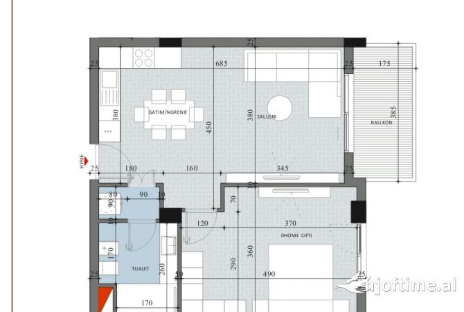 Shtepi ne shitje 1+1 ne Tirane - 82,600 Euro
