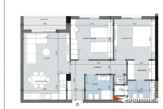 Shtepi ne shitje 2+1 ne Tirane - 116,600 Euro