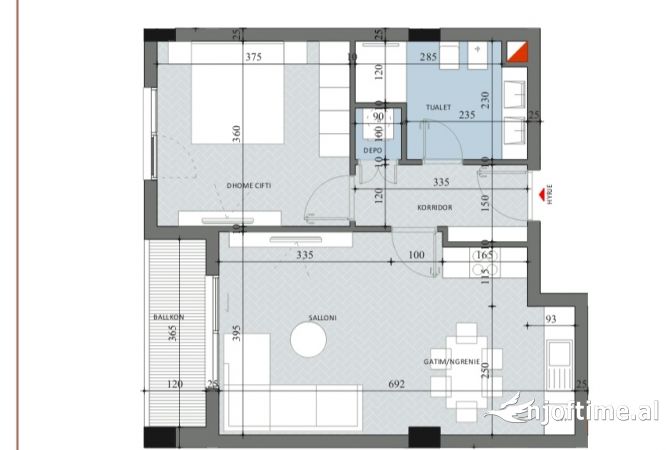 Shtepi ne shitje 1+1 ne Tirane - 86,400 Euro