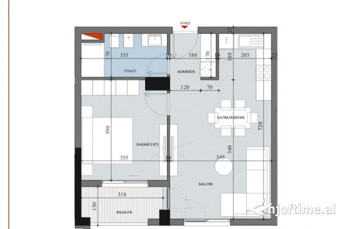 Shtepi ne shitje 1+1 ne Tirane - 81,600 Euro