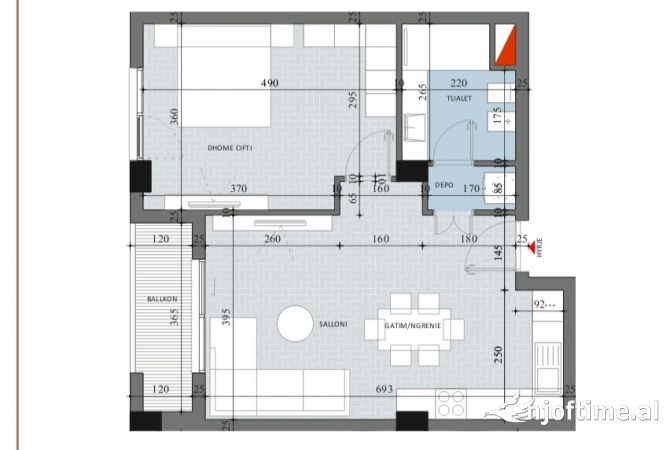 Shtepi ne shitje 1+1 ne Tirane - 86,400 Euro
