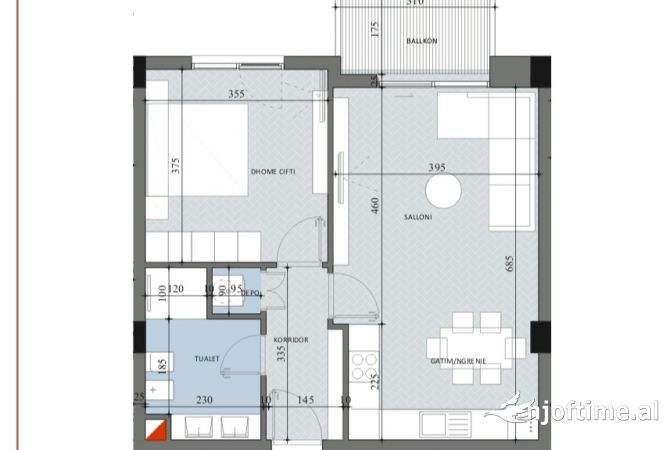 Shtepi ne shitje 1+1 ne Tirane - 90,000 Euro