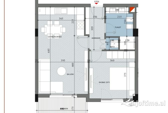 Shtepi ne shitje 1+1 ne Tirane - 91,200 Euro