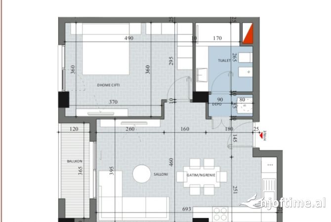 Shtepi ne shitje 1+1 ne Tirane - 87,600 Euro