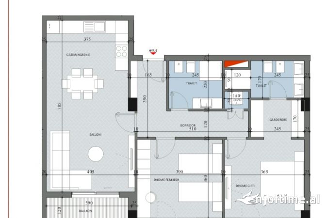 Shtepi ne shitje 2+1 ne Tirane - 138,000 Euro