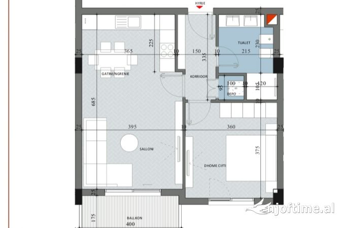 Shtepi ne shitje 1+1 ne Tirane - 91,200 Euro
