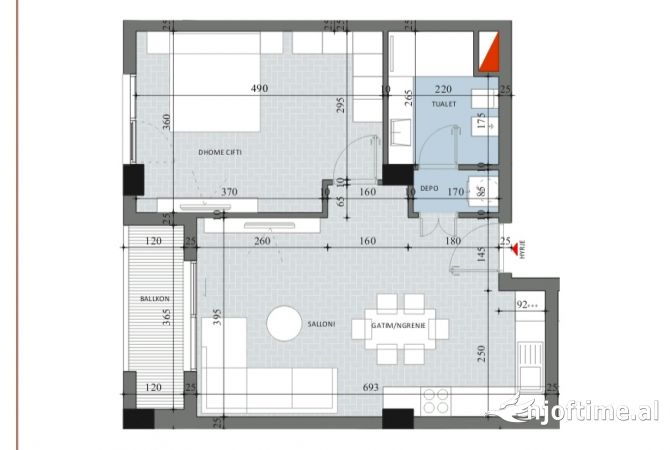 Shtepi ne shitje 1+1 ne Tirane - 87,600 Euro