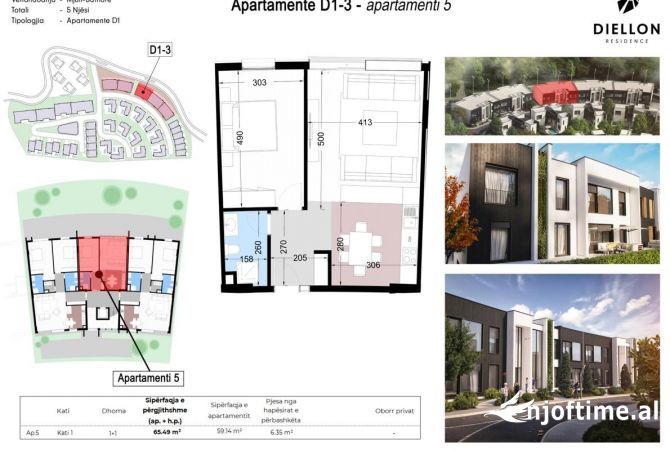 Shtepi ne shitje 1+1 ne Tirane - 144,300 Euro