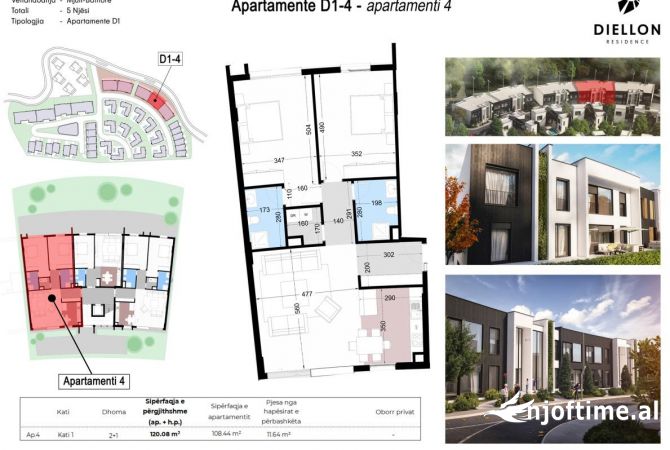 Shtepi ne shitje Apartament ne Tirane, 2+1, Mobilimi Bosh, pa mobiluar, Pagesa 264,000  Euro.