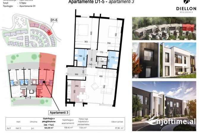 Shtepi ne shitje Apartament ne Tirane, 2+1, Mobilimi Bosh, pa mobiluar, Pagesa 264,000  Euro.